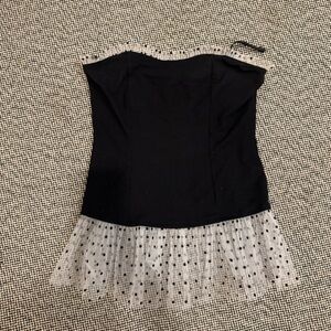 Anthropologie Maeve Black and White Tulle Tube Top